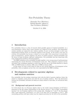 Free Probability Theory