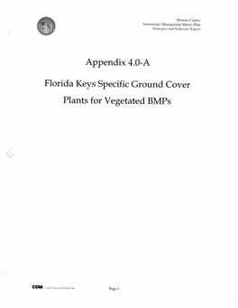 Appendix 4.0-A Florida Keys Specific Ground Cover Plants for Vegetated