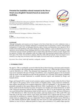 Potential for Landslide-Related Tsunami in the Dover Strait Area (English Channel) Based on Numerical Modeling