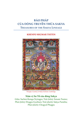 Bảo Pháp Của Dòng Truyền Thừa Sakya Treasures of the Sakya Lineage