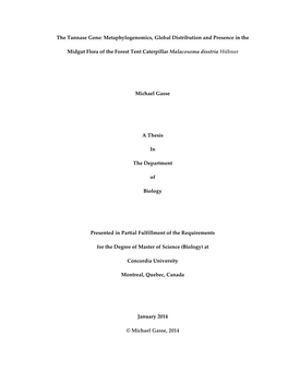 The Tannase Gene: Metaphylogenomics, Global Distribution and Presence in The