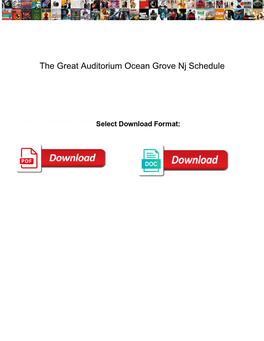 The Great Auditorium Ocean Grove Nj Schedule