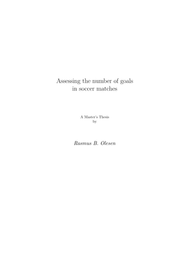 Assessing the Number of Goals in Soccer Matches