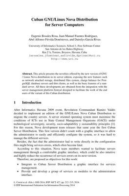 Cuban GNU/Linux Nova Distribution for Server Computers