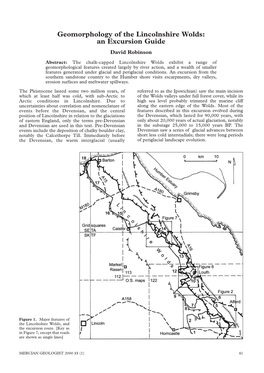 Geomorphology of the Lincolnshire Wolds: an Excursion Guide David Robinson