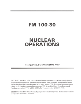 FM 100-30 Nuclear Operations