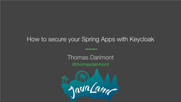 How to Secure Your Spring Apps with Keycloak