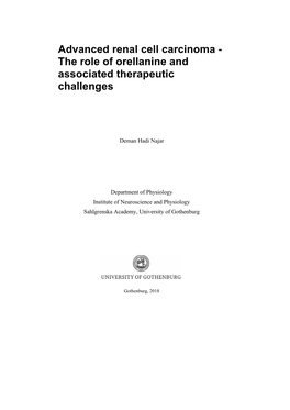 Advanced Renal Cell Carcinoma - the Role of Orellanine and Associated Therapeutic Challenges