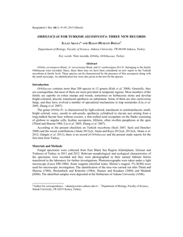 Orbiliaceae for Turkish Ascomycota: Three New Records