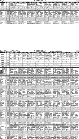 Daytime WEDNESDAY Late Afternoon/Prime Time WEDNESDAY