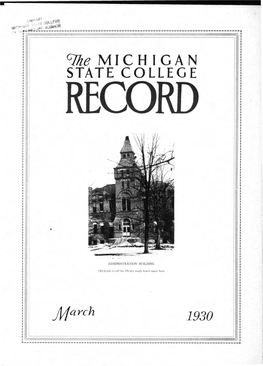 Cjfie MICHIGAN STATE COLLEGE RECORD