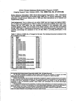 NOAA Climate Database Modernization Program (CDMP) Imaging Support Task, October 2006-Title: Wopub