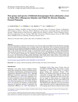 New Genus and Species of Lithistid Demosponges from Submarine Caves in Nuku Hiva (Marquesas Islands) and Tahiti Iti (Society Islands), French Polynesia