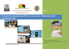 Transfert De Subvention Par FDL Aux Communes : Réalisations 2017 Et Prévisions 2018