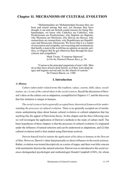 Chapter 11. MECHANISMS of CULTURAL EVOLUTION