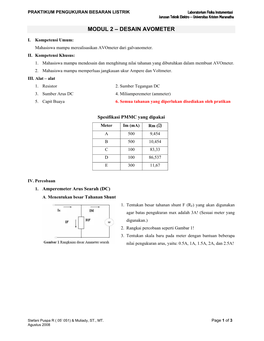 Desain Avometer