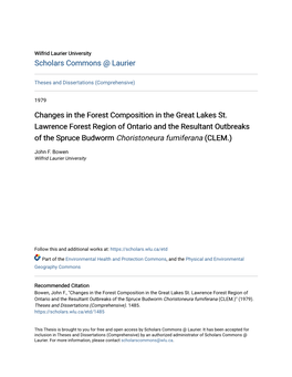 Changes in the Forest Composition in the Great Lakes St. Lawrence