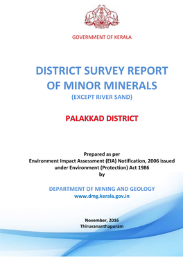 District Survey Report of Minor Minerals Palakkad District