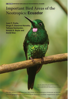Important Bird Areas of the Neotropics:Ecuador