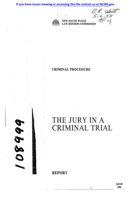 The Jury in a Criminal Trial