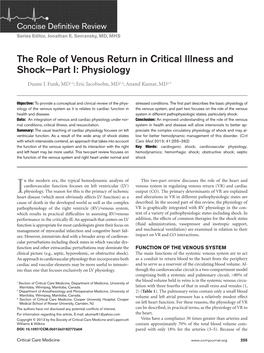 Physiology of Venous Return?