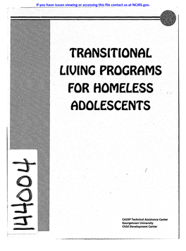 TRANSITIONAL . LIVING PROGRAMS for HOMELESS &lt;. ADOLESCENTS