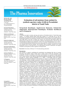 Estimation of Soil Moisture from Sentinel-1A Synthetic Aperture Radar