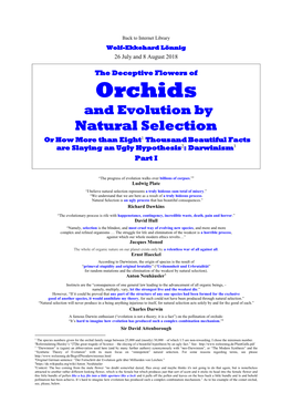 Orchids and Evolution by Natural Selection