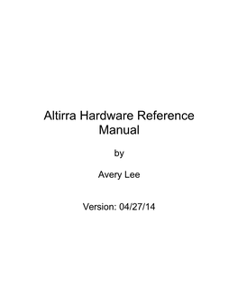 Altirra Hardware Reference Manual