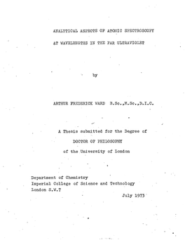 Analytical Aspects of Atomic Spectroscopy At