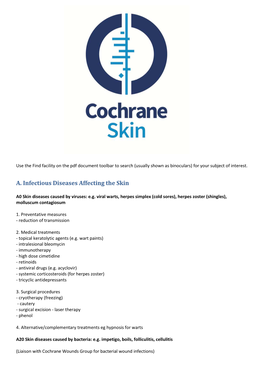 A. Infectious Diseases Affecting the Skin