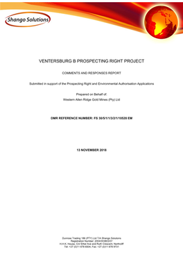 Ventersburg B Prospecting Right Project