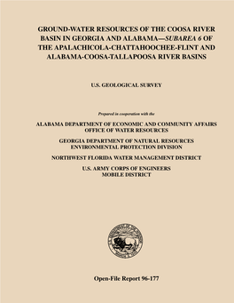 Ground-Water Resources of the Coosa River Basin in Georgia and Alabama—Subarea 6 of the Apalachicola-Chattahoochee-Flint and Alabama-Coosa-Tallapoosa River Basins