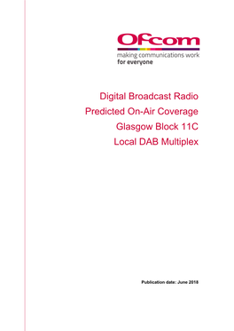 Digital Broadcast Radio Predicted On-Air Coverage Glasgow Block 11C Local DAB Multiplex