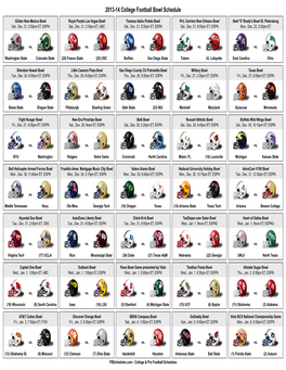 2013-14 College Football Bowl Helmet Schedule