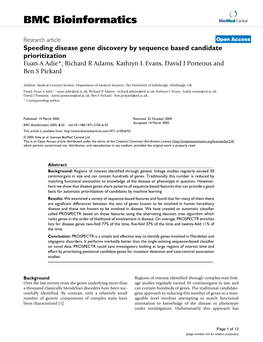 BMC Bioinformatics Biomed Central