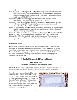 A Baseball Necrological Progress Report