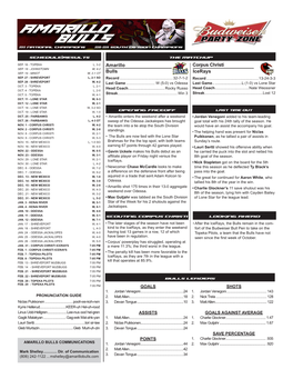 Schedule/Results the Matchup Opening Faceoff