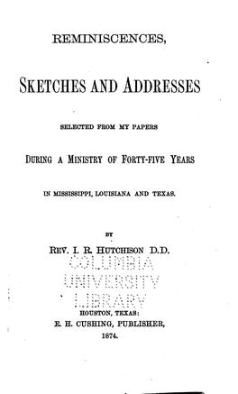 Reminiscences, Sketches and Addresses, Selected from My Papers