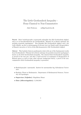 The Little Grothendieck Inequality - from Classical to Non-Commutative