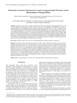 Extract on Egg Parasitoid Trissolcus Urichi (Hymenoptera: Platygastridae)