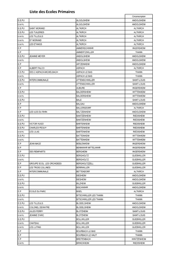 Liste Des Écoles Primaires