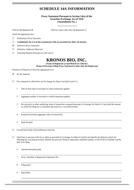 Kronos Bio, Inc