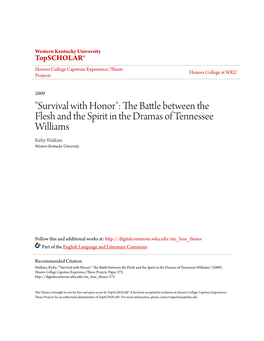 The Battle Between the Flesh and the Spirit in the Dramas of Tennessee Williams