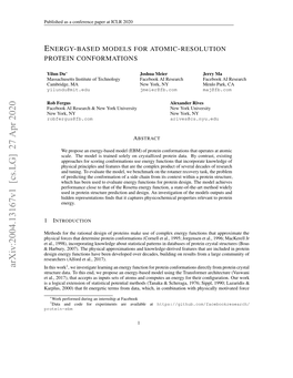 Energy-Based Models for Atomic-Resolution Protein Conformations