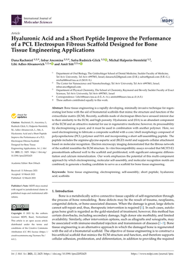 Hyaluronic Acid and a Short Peptide Improve the Performance of a PCL Electrospun Fibrous Scaffold Designed for Bone Tissue Engineering Applications