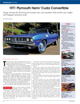 SCM: the $3780000 1971 Hemi 'Cuda Convertible Sale 9/14