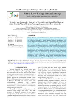 Jurnal Riset Biologi Dan Aplikasinya, Volume 3, Issue 1, March 2021