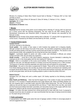 Alston Moor Parish Council