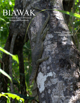 BIAWAK Quarterly Journal of Varanid Biology and Husbandry